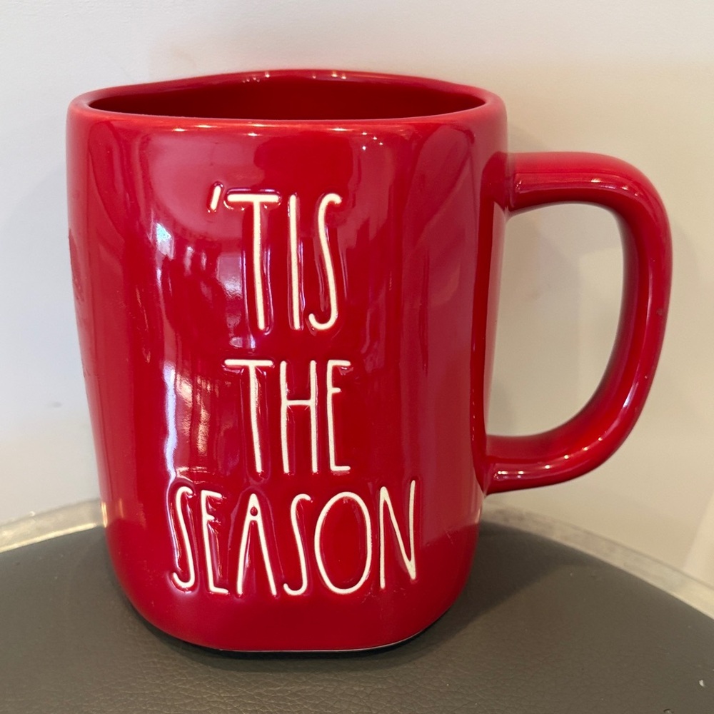 Tis The Season" Red Ceramic Coffee Mug, Rae Dunn by Magenta Artisan Collection
